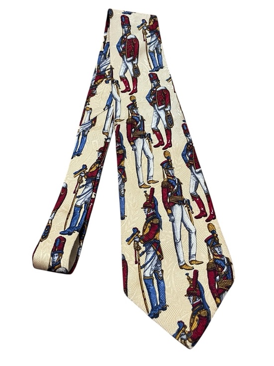 Tommy Hilfiger Other - Tommy Hilfiger 100% Silk Navy & Red Uniformed Soldiers Tie